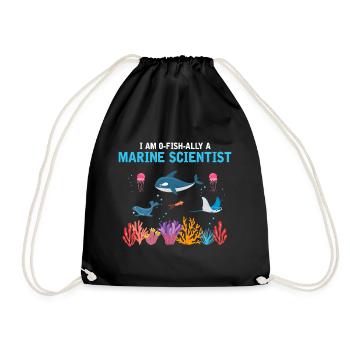 Official Marine Scientist Marine Biologist - Drawstring Bag - black - Front