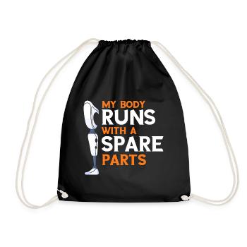 Artificial Limb Design for Prosthetic Leg - Drawstring Bag - black - Front