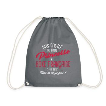 Princesse et boxe française - Sac de sport léger - gris - Devant