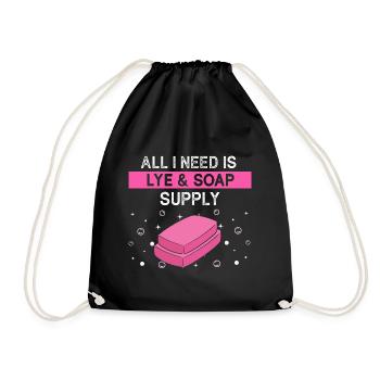 Homemade soap design for oil soap making - Drawstring Bag - black - Front