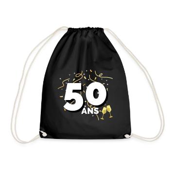 Anniversaire 50 ans - Sac de sport léger - noir - Devant
