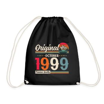 25th Birthday Original October 1999 Vintage 1999 - Drawstring Bag - black - Front