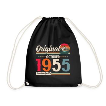 70. Geburtstag Legende Oktober 1955 Jahrgang 55 - Turnbeutel - Schwarz - Vorne