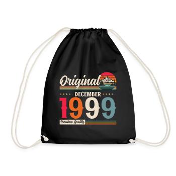 25th Birthday Original December 1999 Volume 99 - Drawstring Bag - black - Front