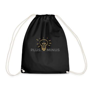 Plus Minus - Drawstring Bag - black - Front