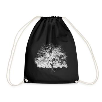Winterbaum weiss - Turnbeutel - Schwarz - Vorne