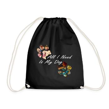 Paw prints dog paws paws dogs - Drawstring Bag - black - Front