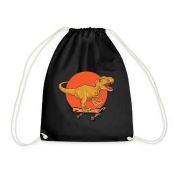 T-Rex dinosaure Trex Dino Skateboard - Sac de sport léger - noir - Devant