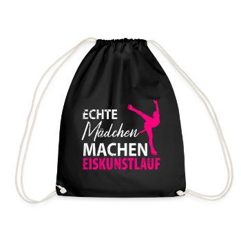 Eiskunstlauf Schlittschuhlauf Eis Figuren Tanz - Turnbeutel - Schwarz - Vorne