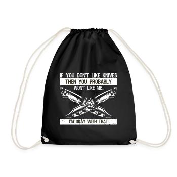 Knife Collector Designs Messerfan Knife Maker - Drawstring Bag - black - Front