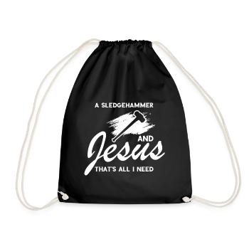 House demolition and house renovation - Drawstring Bag - black - Front