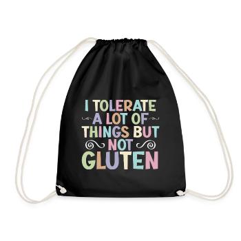Glutenfreie Gluten-intoleranz Zöliakie - Turnbeutel - Schwarz - Vorne