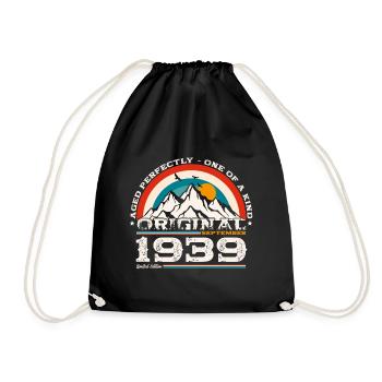 85th Birthday Original September 34 Born 1939 - Drawstring Bag - black - Front