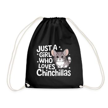 Chinchilla Chinchillas Maus - Turnbeutel - Schwarz - Vorne