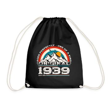 85th Birthday Original December 1939 Volume 39 - Drawstring Bag - black - Front