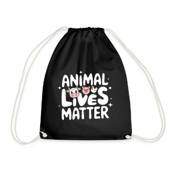 Vegetarian Vegan Veggie Vegetarian - Drawstring Bag - black - Front