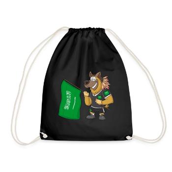 Saudi Arabia Rasta Dog - Drawstring Bag - black - Front