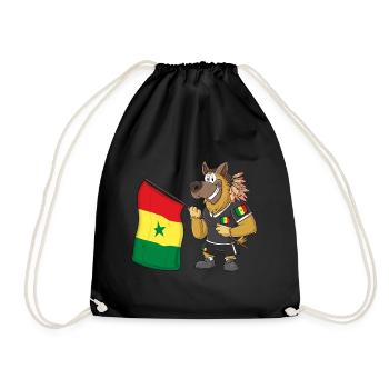 Senegal Rasta Hund - Turnbeutel - Schwarz - Vorne