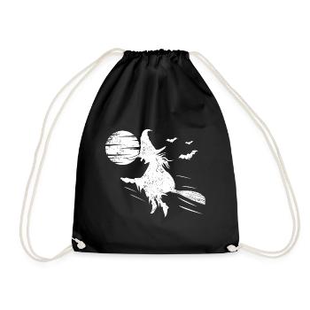 Sorcière avec la pleine lune baignée de la sorcière - Sac de sport léger - noir - Devant