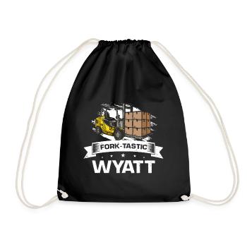 Forklift operator and forklift driver - Drawstring Bag - black - Front
