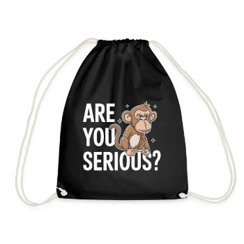 Monkey Monkey Animal Gorilla Chimpanzee - Drawstring Bag - black - Front