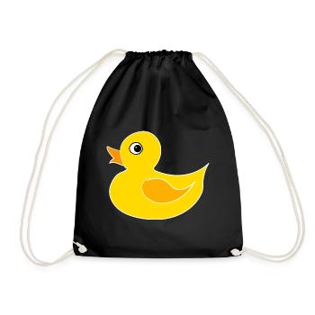 Ente Entchen Quietscheente Quak - Turnbeutel - Schwarz - Vorne