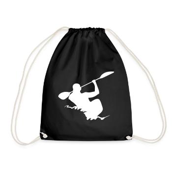Rudern Kanu Kajak Kayak - Design - Turnbeutel - Schwarz - Vorne