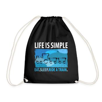 Train Railway Railway Trains Train drivers - Drawstring Bag - black - Front