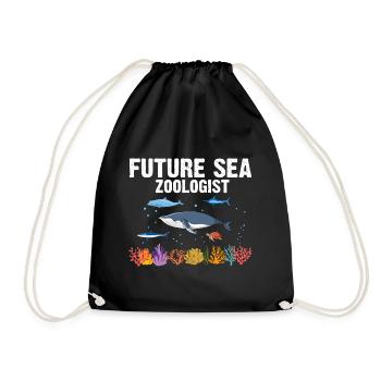 Future Zooologist Zooology Marine Biologist Sea - Drawstring Bag - black - Front