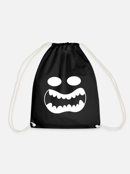 Pumpkin - Drawstring Bag - black