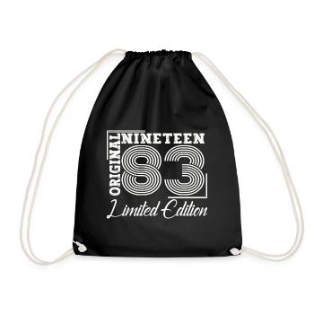 Born 1983 40th birthday Gift man/ woman - Drawstring Bag - black - Front