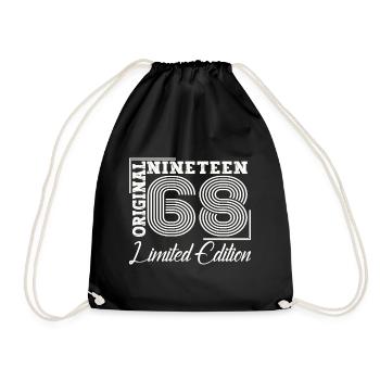 Né en 1968 55ème anniversaire Cadeau homme / femme - Sac de sport léger - noir - Devant
