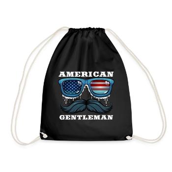 American Gentleman USA 4th of July - Drawstring Bag - black - Front