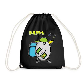 Bird Singing - Apprentissage heureux de l'écolier ABC - Sac de sport léger - noir - Devant