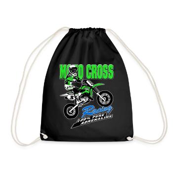 Children's motocross - KIDS MX - Drawstring Bag - black - Front