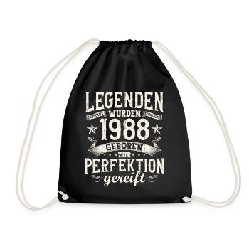 Legenden wurden im Jahrgang 1988 geboren - Turnbeutel - Schwarz - Vorne