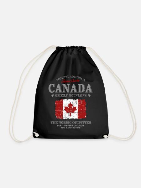 Kanada - Maple Leaf - Canada - Turnbeutel - Schwarz