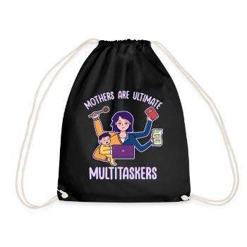 Muttertag Multitasking Arbeit Design - Turnbeutel - Schwarz - Vorne