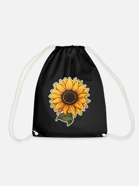 Sonnenblume - Turnbeutel - Schwarz