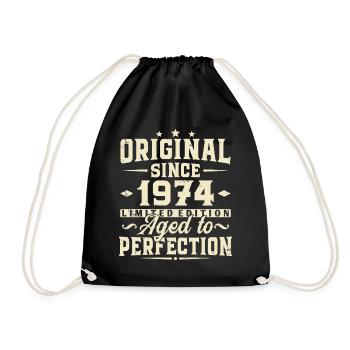 Original depuis 1974 Vintage cadeau d’anniversaire - Sac de sport léger - noir - Devant