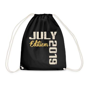 July 2019 Birthday Shirt July 2019 - Drawstring Bag - black - Front