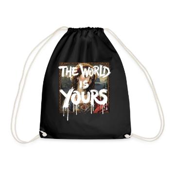 THE WORLD IS YOURS x ANTIKES GEMÄLDE - Turnbeutel - Schwarz - Vorne