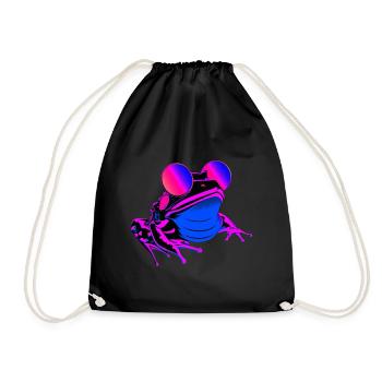 Crazy Synthfrog - Drawstring Bag - black - Front