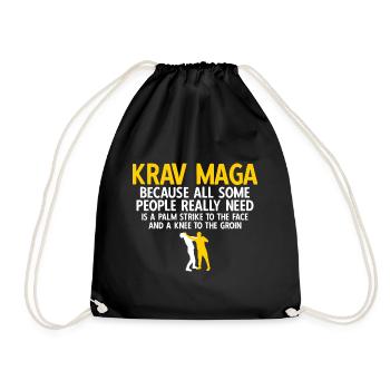 Israelischer Kampfsport Krav Maga - Turnbeutel - Schwarz - Vorne