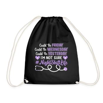 Infirmière de nuit Médecin soignant - Sac de sport léger - noir - Devant
