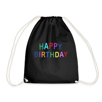 HAPPY BIRTHDAY COLOR - Turnbeutel - Schwarz - Vorne