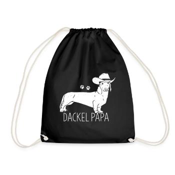 Dackel Papa Hundeliebhaber Dachshund Vatertag - Turnbeutel - Schwarz - Vorne