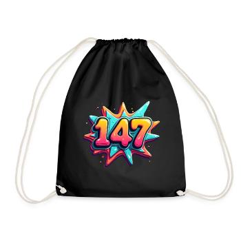 Snooker Player Break 147 Maximum - Drawstring Bag - black - Front
