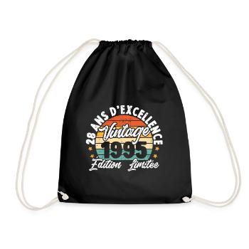 Vintage Cadeau D'anniversaire 28 Ans Vintage 1995 - Sac de sport léger - noir - Devant