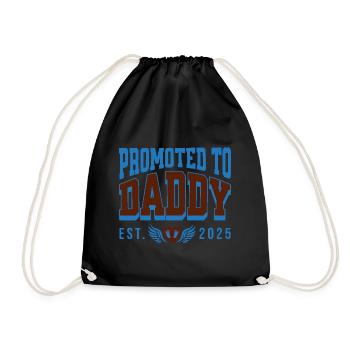 Promoted To Daddy 2025 New Father Cool Pregnancy - Drawstring Bag - black - Front